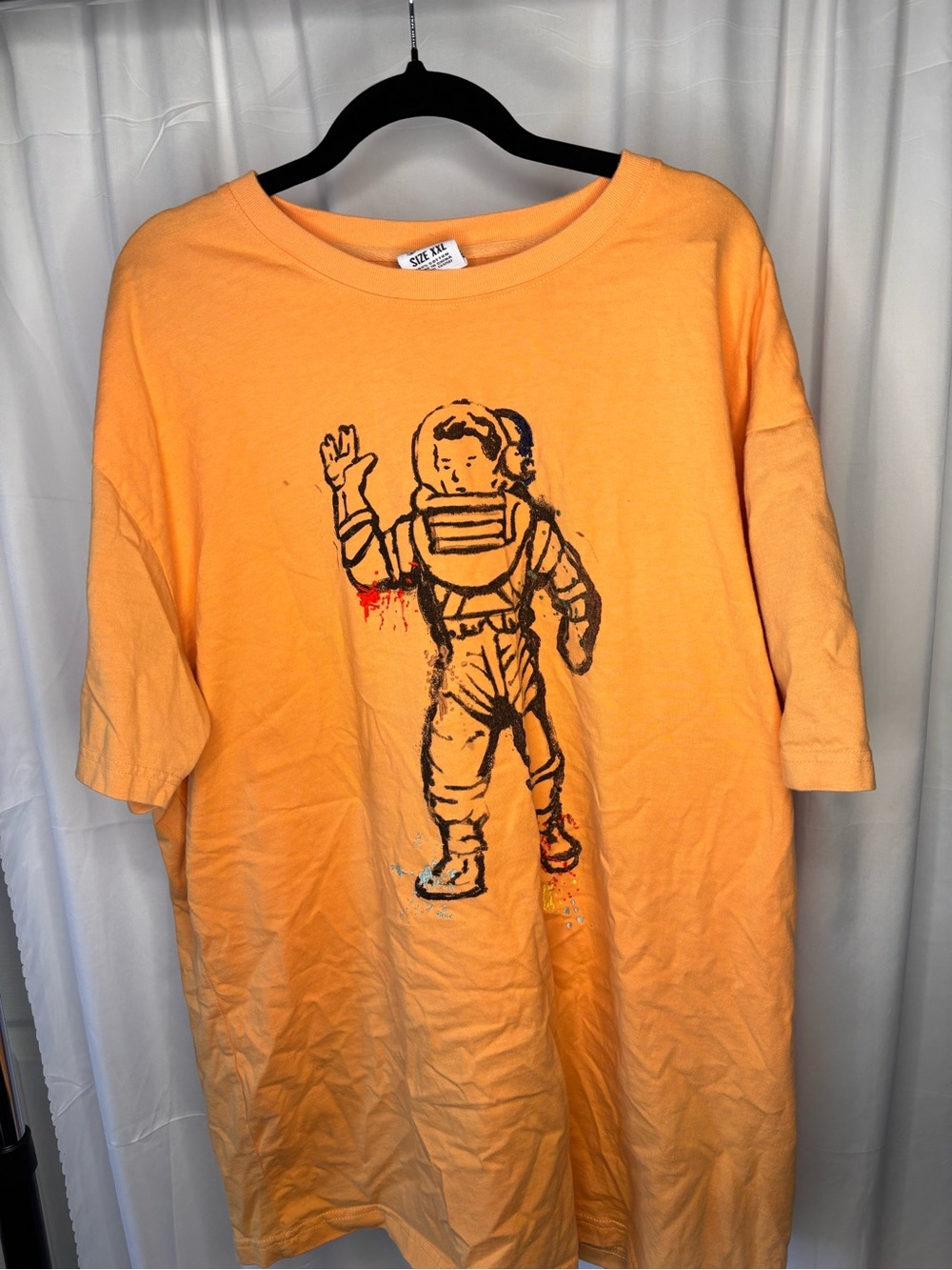 billionaire boys club orange graphic t shirt